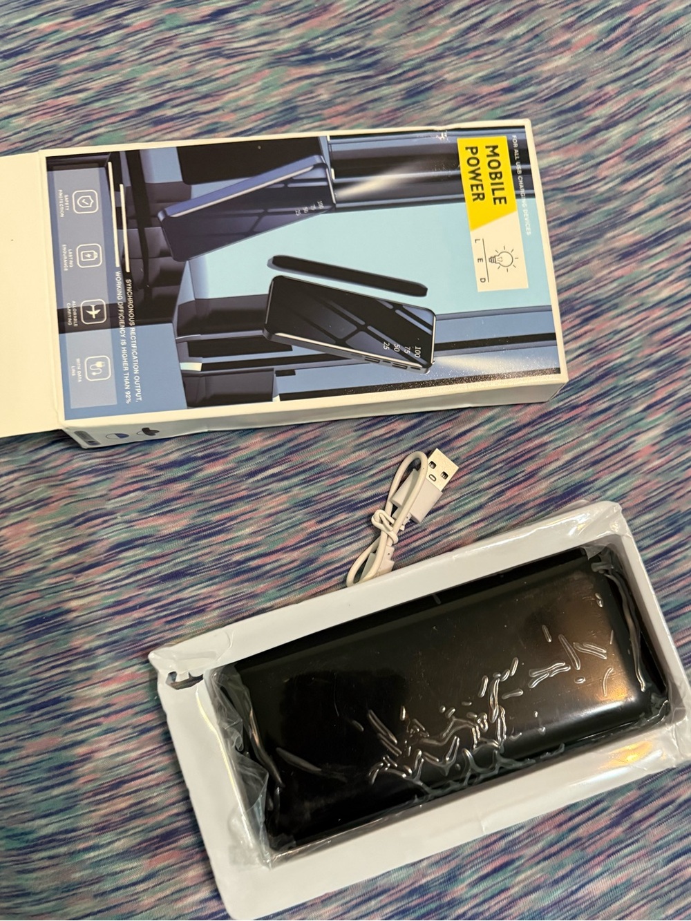 & Other Stories Black Mobile Power Bank with USB Cable